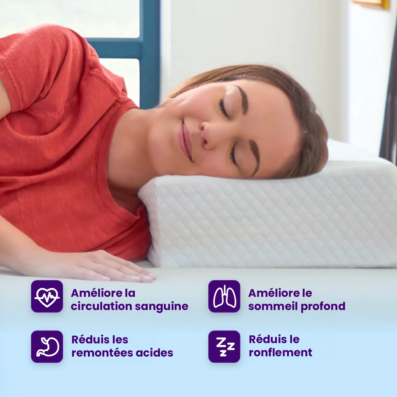Sleepy Cube® - L'oreiller conçu pour les personnes qui dorment sur le côté !